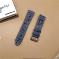 Blue paisley leather canvas watch strap replacement for smart watch casual stylish band - Blue totem genuine leather canvas style / Huawei Watch 3/3pro