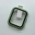 Green matte PC full coverage case with tempered glass screen protector for Apple Watch S10 7 8 9 SE. - Mint Green