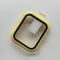 Matte PC watch case with integrated screen protector compatible with Apple watch, yellow. - Yellow