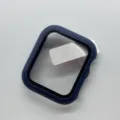 Matte PC protective case with integrated screen protector for smartwatch, navy blue finish. - Midnight Blue