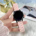 Rosa Harz Uhrenarmband Ersatz kompatibel mit Smartwatch stilvolles Design Zubehoer - Neu Huawei WATCH GT Runner-22mm+HD Film*2 / Kirschblütenrosa