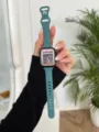 Bracelet de montre en silicone pour Apple Watch, design vert foncé, accessorio élégant. - Vert Aiguille de Pin Taille Fine