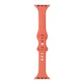 Bracelet de montre en silicone rose corail pour Apple Watch, design fin, style sportif et mignon. - Corail