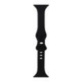 Bracelet de montre fin en silicone souple compatible Apple Watch, design ondulé, sport. - Noir