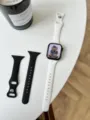 Bracelet de montre fin en silicone pour Apple Watch, bracelet de sport pour printemps et été. - Or avec pierres blanches