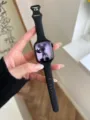 Bracelet de montre en silicone fin pour Apple Watch, design sportif et elegant en noir. - Style Taille Fine Noir