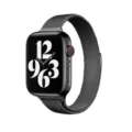 Black Milanese magnetic metal watch band replacement strap for smart watch luxury style accessory - Universal 38mm/40mm/41mm / Black