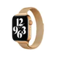Gold Milanese magnetic metal watch band variant for smartwatches, elegant and durable design. - Rose Gold