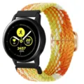 Gevlochten nylon elastische vervangend horlogebandje compatibel met diverse smartwatches. - Mandarijn Oranje