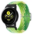 Groene gevlochten elastische nylon smartwatch vervangende band, comfortabele sportieve polsband. - Limoengroen