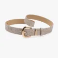 Ceinture femme embossée vintage élégant jean décontracté sangle de taille chic accessoire - Blanc Cassé