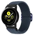 Vervanging gevlochten nylon elastische horlogeband compatibel met smartwatch in donkerblauw. - Diepblauw