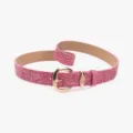 Ceinture en cuir gaufré rose style western pour femme avec boucle métal rétro jean - Rouge Pivoine