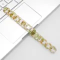 Resin Uhrenarmband Ersatzarmband gruen marmoriert Kette Stil fuer Smartwatch Zubehoer - Einzelner Loop Denim-Kette - Grün Weiß