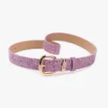 Ceinture en cuir violette gaufree vintage pour femmes, boucle doreee pour jean elegante. - Violet