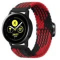 Zwart en rood gevlochten nylon elastisch vervangend horlogebandje voor smartwatch accessoires. - Z-Patroon Zwart-Rood