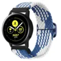 Elastische nylon gevlochten horlogeband vervanging voor smartwatch, blauw wit geweven. - Z-patroon Blauw-Wit