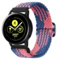 Gevlochten Solo Loop Nylon Horlogeband voor Smartwatch Elastische Vervanging Sport - Z-Patroon Blauw Roze
