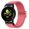 Roze gevlochten elastisch nylon horlogebandje vervanging geschikt voor smartwatch - Heldere Roze