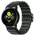 Geweven nylon elastische vervangend horlogebandje voor smartwatch groen en zwart - W-patroon Zwart Groen