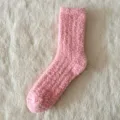 Dames Winter Warme Koraalvleece Pluche Socken Zacht Gezellig Slaap Dikke Sokken - Eén maat / Oudroze