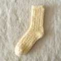 Koraal fleece warme halbhoge sokken voor vrouwen, winter pluche pluizige slaap sokken geel - Eén maat / Melkachtig Geel