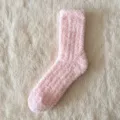 Calzini rosa soffici in pile corallo donna, calze calde invernali peluche per sonno - Taglia unica / Rosa