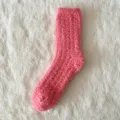 Calzini soffici in pile rosa per donna, calde calze invernali morbide per dormire e relax. - Taglia unica / Rosso rosa