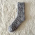 Calzini donna in pile corallo grigio autunno inverno caldi accoglienti soffici sonno - Taglia unica / grigio medio