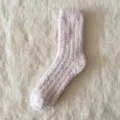 Calzini invernali in morbido peluche rosa, calde e comode calze termiche per donna e notte. - Taglia unica / Viola rosato