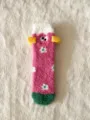Thick coral velvet fuzzy socks with cute cartoon embroidery, warm winter home floor socks. - One Size / Rose Flower