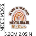 Écusson brodé santé mentale arc-en-ciel badge vêtements décoration applique 5.9cm - Style Arc-en-ciel BE KIND TO YOUR MIND (W25HD-086-04)