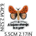 Écusson brodé papillon avec citation inspirante, badge décoratif pour vêtements de bricolage. - Style Papillon A lot can change in a year (W25HD-1-06)