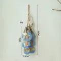 Appendino murale con pesce in legno mediterraneo, decoro retro rustico per la casa. - Piccola Corda di Pesce / Azzurro