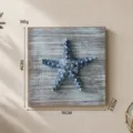 Decorazione murale stella marina in legno 15x15cm ornamento sospeso costiero per casa mare - Stella Marina Quadrata Vintage 15X15