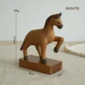 Statuetta di cavallo in legno retrò scultura animale artigianale decorazione da scrivania - Cavallo a Dondolo Piccolo / Taglia S