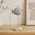 Ornamento in legno retrò a forma di pesce, design vintage, decorazione da scrivania e casa. - Azzurro