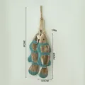 Decorazione murale da appendere con pesce in legno mediterraneo, ornamento rustico vintage. - Grande Corda di Pesce / Verde chiaro