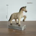 Retro vintage cavallo legno statuetta ornamento per decorazione scrivania e oggetti foto - Cavallo a Dondolo Piccolo / Taglia S