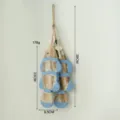 Decorazione murale da appendere con pesce in legno intagliato stile marinaro rustico - Grande Corda di Pesce / Azzurro