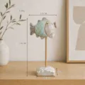 Statua di pesce in legno decorazione da scrivania, bellissimo soprammobile vintage. - Verde