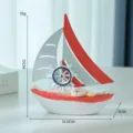 Mediterranean sailboat model desk ocean ornament wooden craft nautical home decor 13cm. - Red Helm