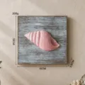 Decorazione murale con conchiglia in legno stile mediterraneo, 15x15cm, targa da parete. - Lumaca Rosa Quadrata Vintage 15X15