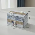 Scatola portaoggetti in legno nautico mediterraneo stile spiaggia decorazione. - Stile Uccello Marino Medio