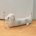 Fermaporte bassotto in tessuto simpatico paraspifferi per decorazione camera da letto 42cm - Sciarpa sottile blu con cuori e cagnolino / Blu