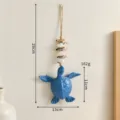 Bellissima decorazione murale con tartaruga marina blu e conchiglie stile mare 29x13cm - Blu scuro