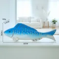 Statua Pesce in Legno Stile Mediterraneo Decorazione Scrivania Fatta a Mano Blu 22cm - Blu scuro