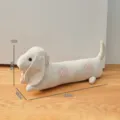 Simpatico fermaporta in tessuto a forma di bassotto paraspifferi con cuori e dimensioni - Cane Cuore Rosa Lungo / Rosa