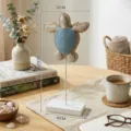 Meravigliosa decorazione da tavola in legno con tartaruga marina stile mediterraneo casa. - Tartaruga Marina in Piedi Blu Scuro