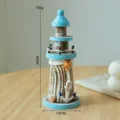 Faro decorativo in legno stile marinaro mediterraneo decorazione da tavolo nautica 19cm - Faro con Ancora
